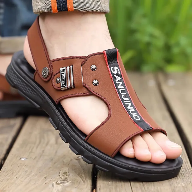 Sandale pentru bărbați din piele antiderapante