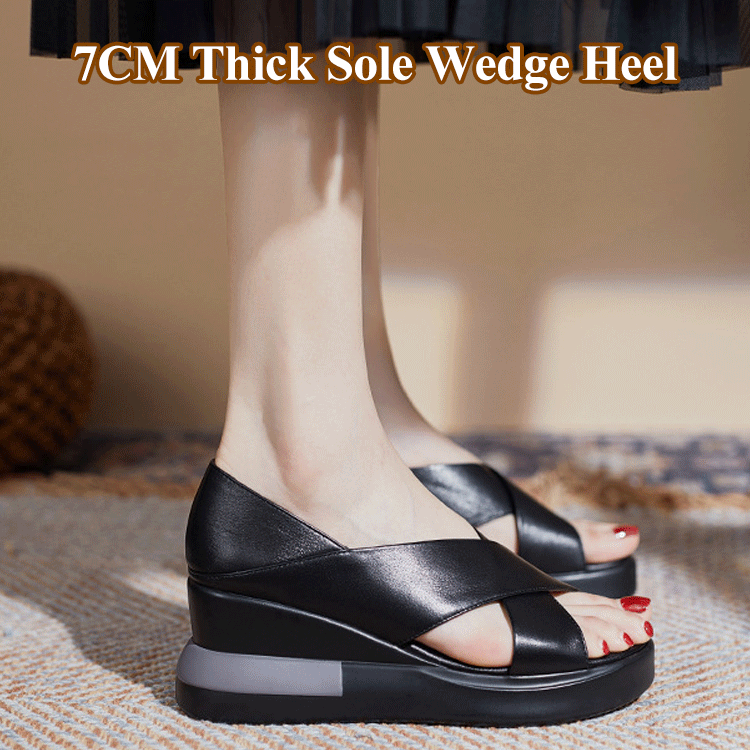 Sandale ortopedice confortabile cu toc înalt de 7 cm